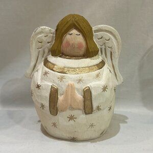 James Haddon Handcrafted Wood Angle Figurine Holiday Decor 5.5"
